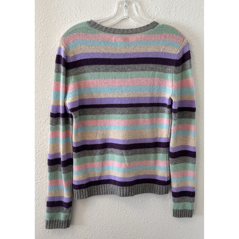 Vintage 90s Sutton Studio Cashmere Sweater Women's Small Striped Pastels Classic - Picture 6 of 12